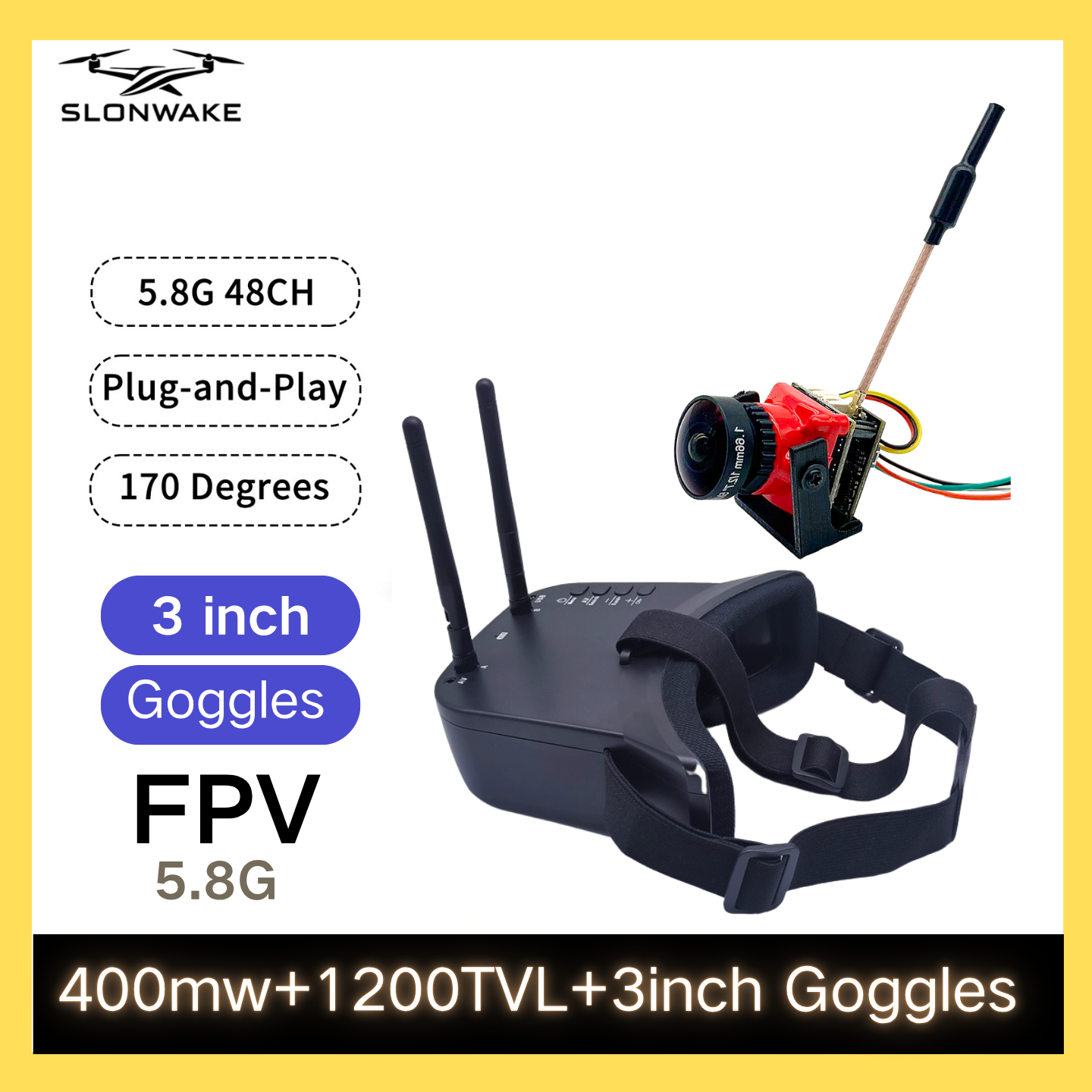 SLONWAKE 5.8G 48CH FPV 400mw V - Fpv Drone Frame review and price