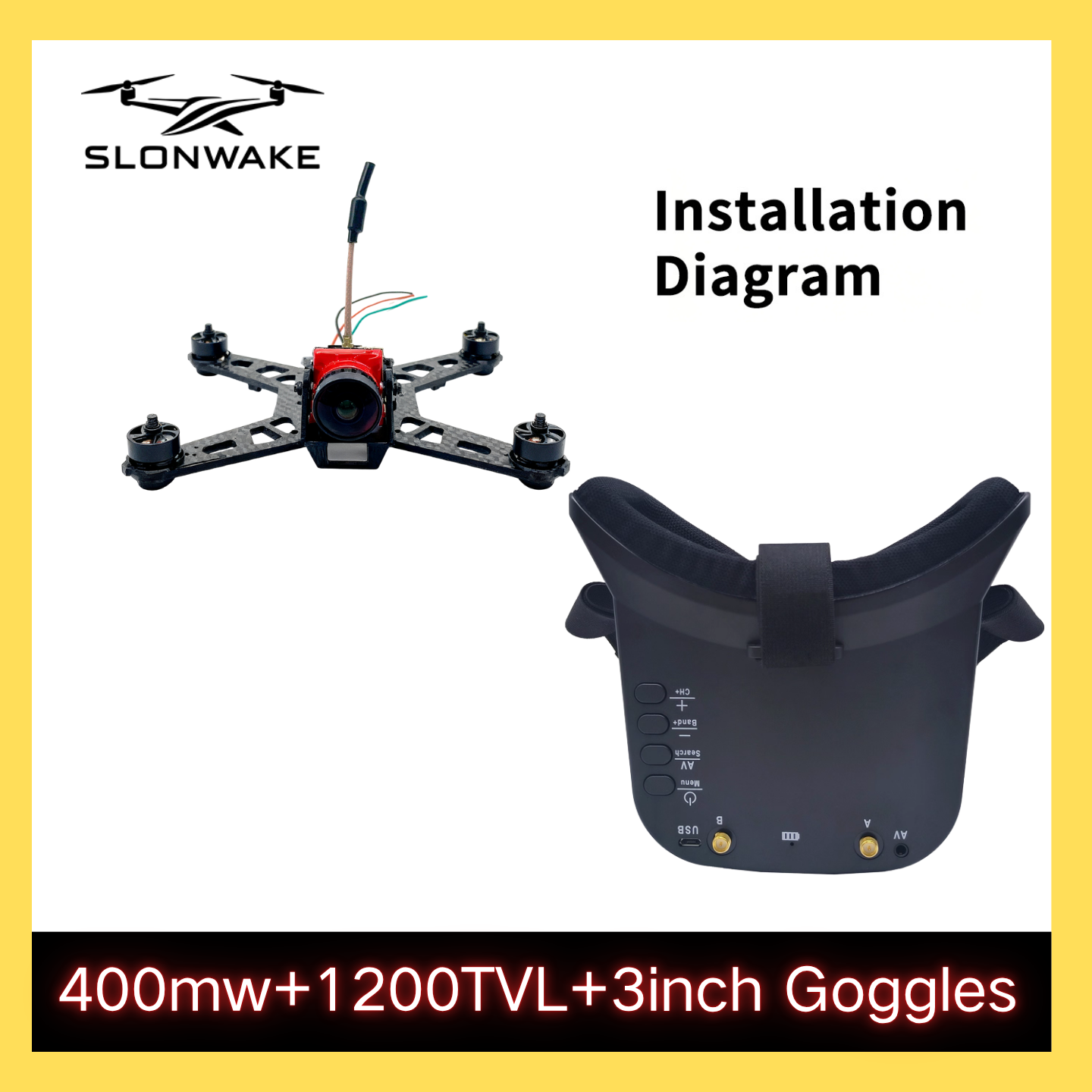 SLONWAKE 5.8G 48CH FPV 400mw V - Fpv Drone Frame review and price
