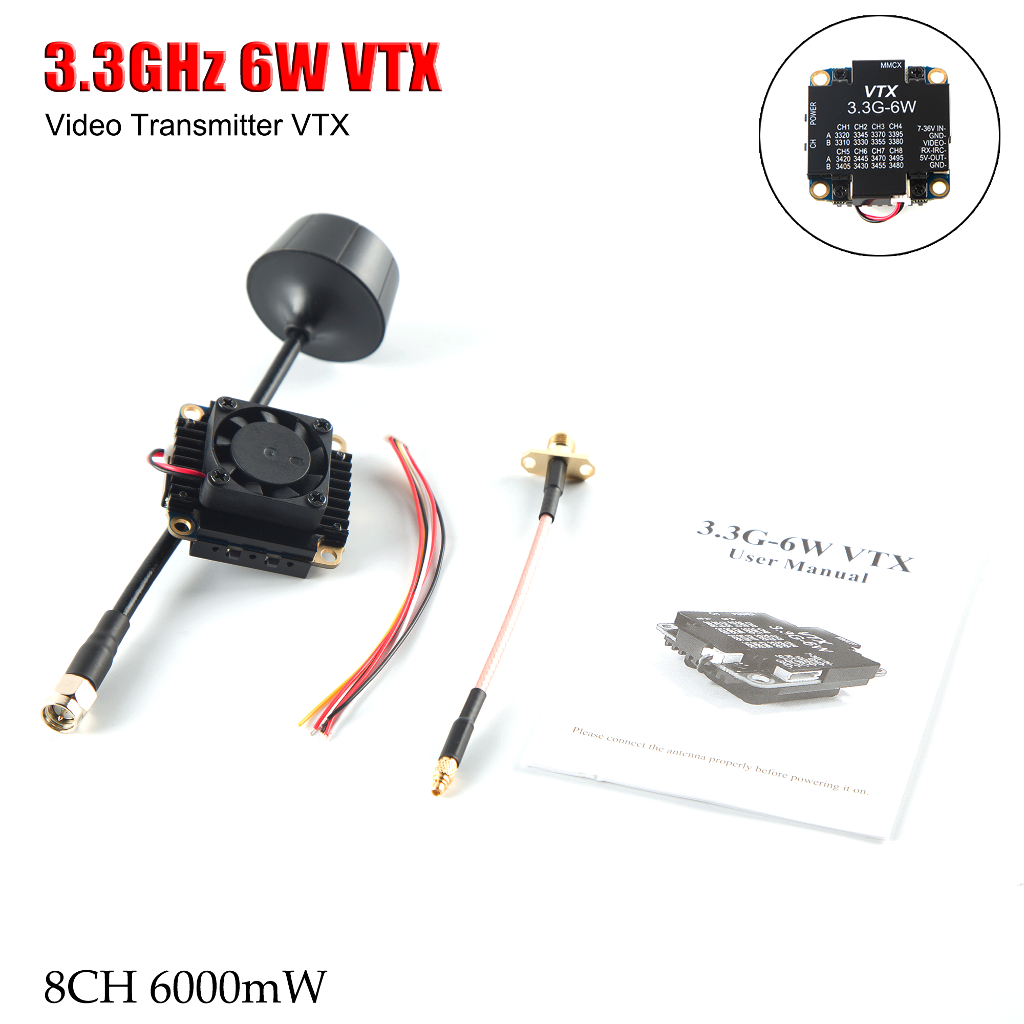 FPV Video Transmitter 3.3G 6W  - Fpv Drone Vtx review and price